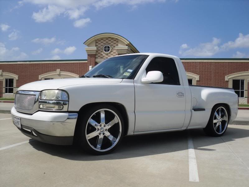 lowered white chevy