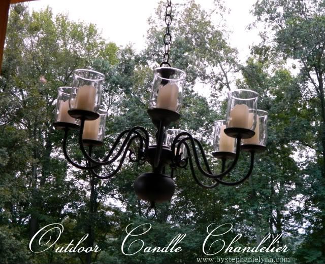 Repurposed Brass Lighting Fixture turned Outdoor Candle Chandelier ...
