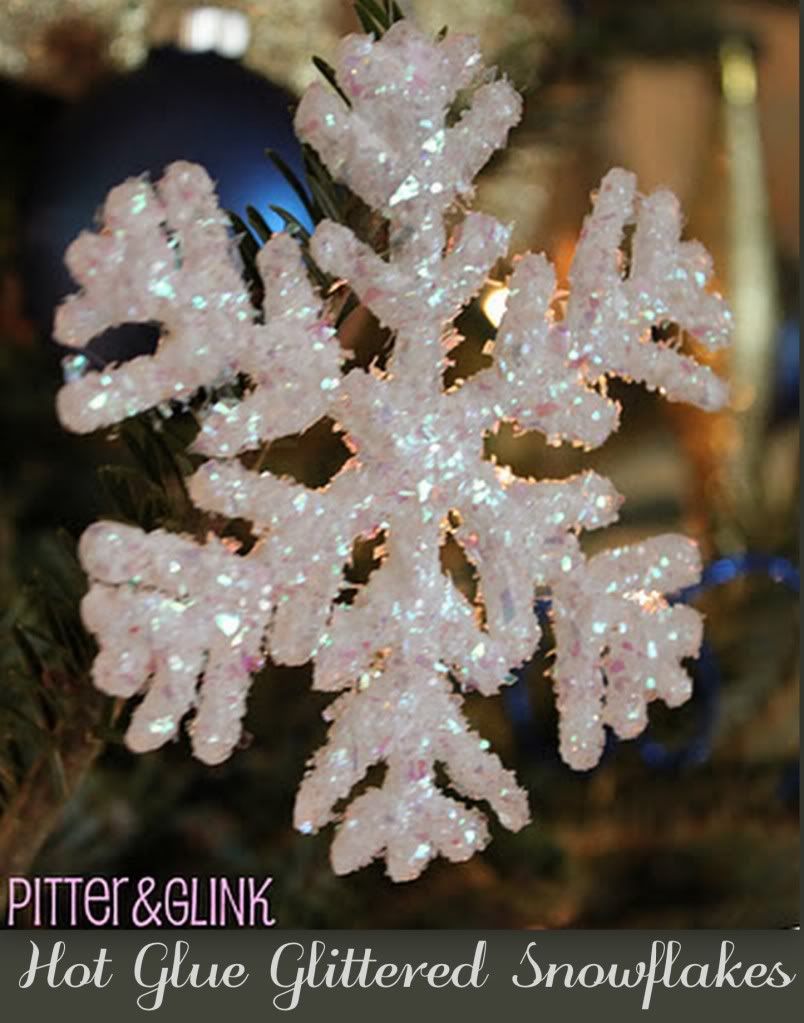 http://www.bystephanielynn.com/2011/12/hot-glue-glittered-snowflake-ornaments-featuring-bethany-from-pitter-glink-handmade-ornament-no-11.html