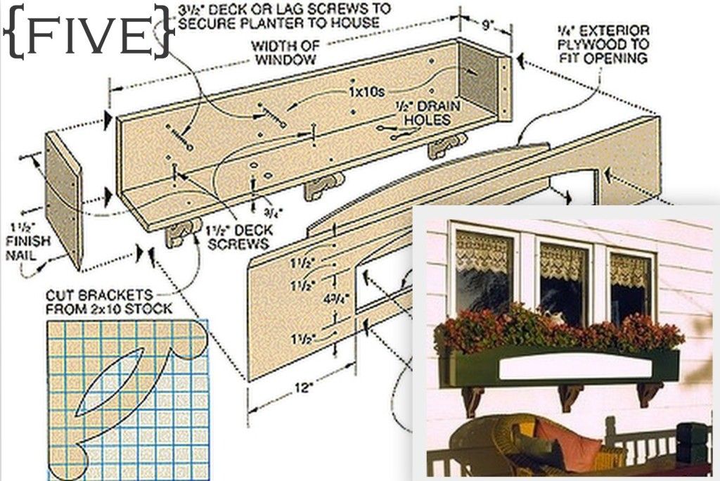 Ten DIY Window Box Planter Ideas with Free Building Plans - Tuesday