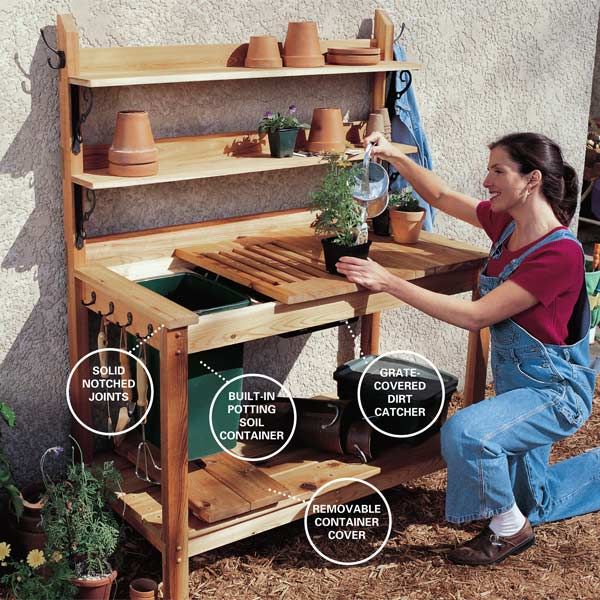 10 Potting Bench Ideas with Free Building Plans - Tuesday {ten 