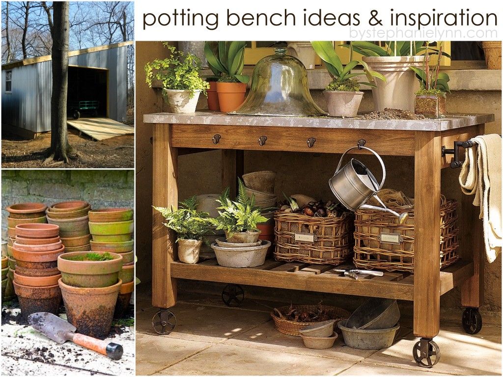 Garden Potting Bench Table