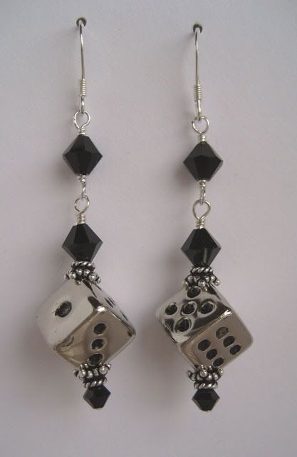 silver dice earings - eid stall