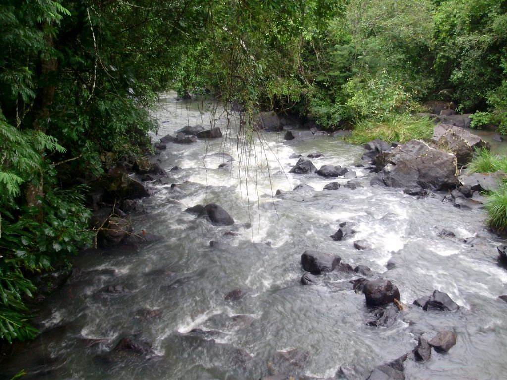 Порожистая речка к водопаду