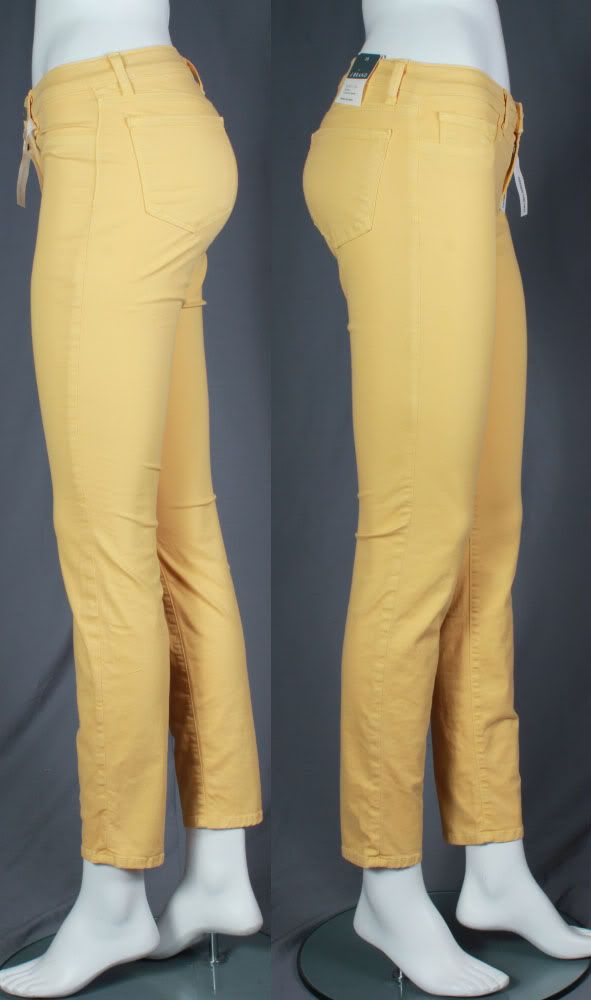 176 NWT J BRAND JEANS 811 MID RISE TWILL PANTS CANARD YELLOW LEGGINGS 