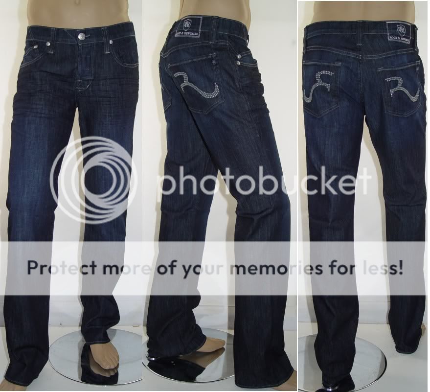 245 NWT ROCK & REPUBLIC JEANS NEIL STUDS REMOTE 30 X35  