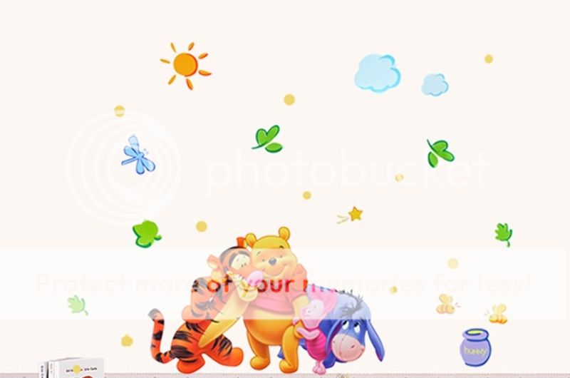 Winnie Pooh & Freund Wandtattoo Kinderzimmer Wandaufkleber Wandsticker