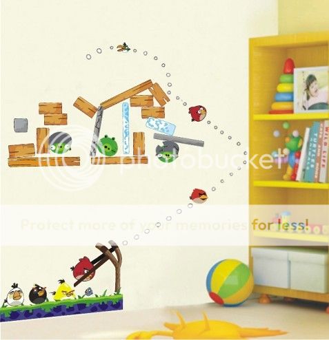 Angry Birds Wandtattoo Kinderzimmer Wandaufkleber Wandsticker 50*70cm