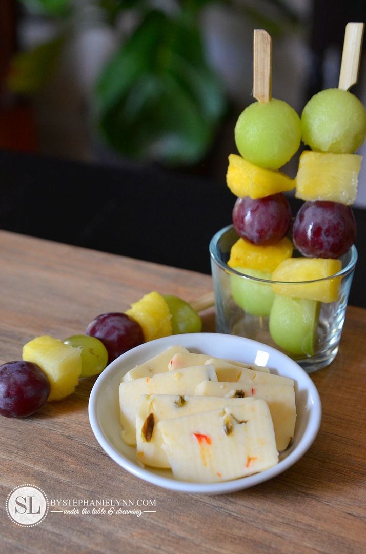 Pepper Jack and Fruit Skewers Cheese Appetizers
