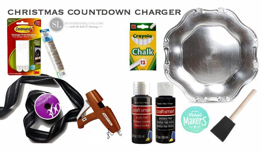 Christmas Countdown Chalkboard Charger #michaelsmakers #madewithmichaels
