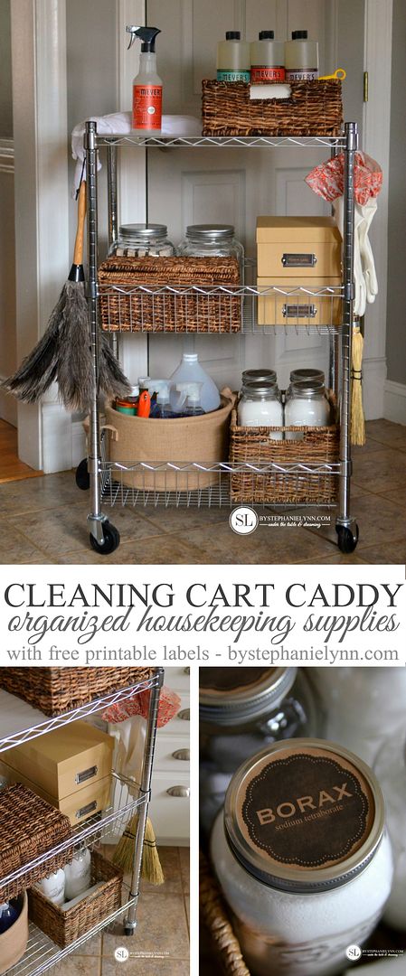 Cleaning Cart Caddy DIY Organized Housekeeping Supplies #michaelsmakers 