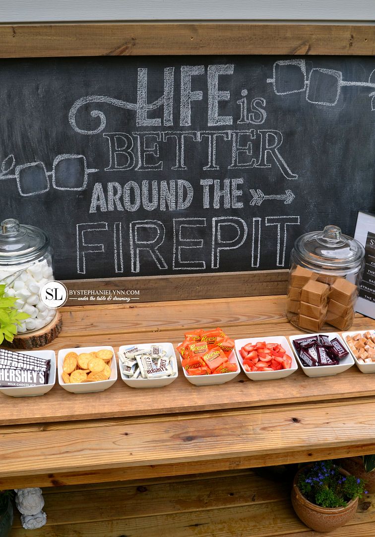 Fire Pit Smores Party Bar #letsmakesmores