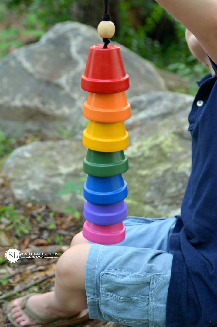 How to Make a Rainbow Flower Pot Wind Chime #michaelsmakers #craftinstyle 
