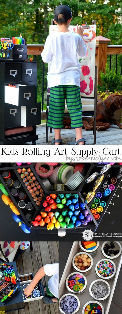 Kids Art Supply Cart - Rolling Storage Activity Cart #michaelsmakers