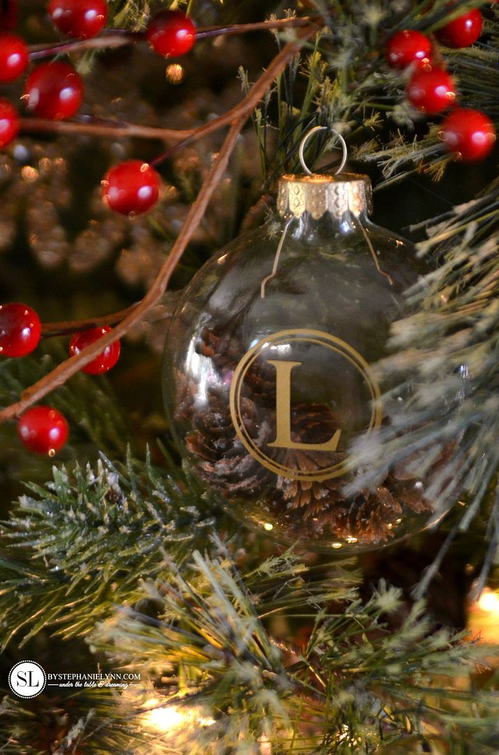 Monogram Glass Christmas Tree Ornament #michaelsmakers 
