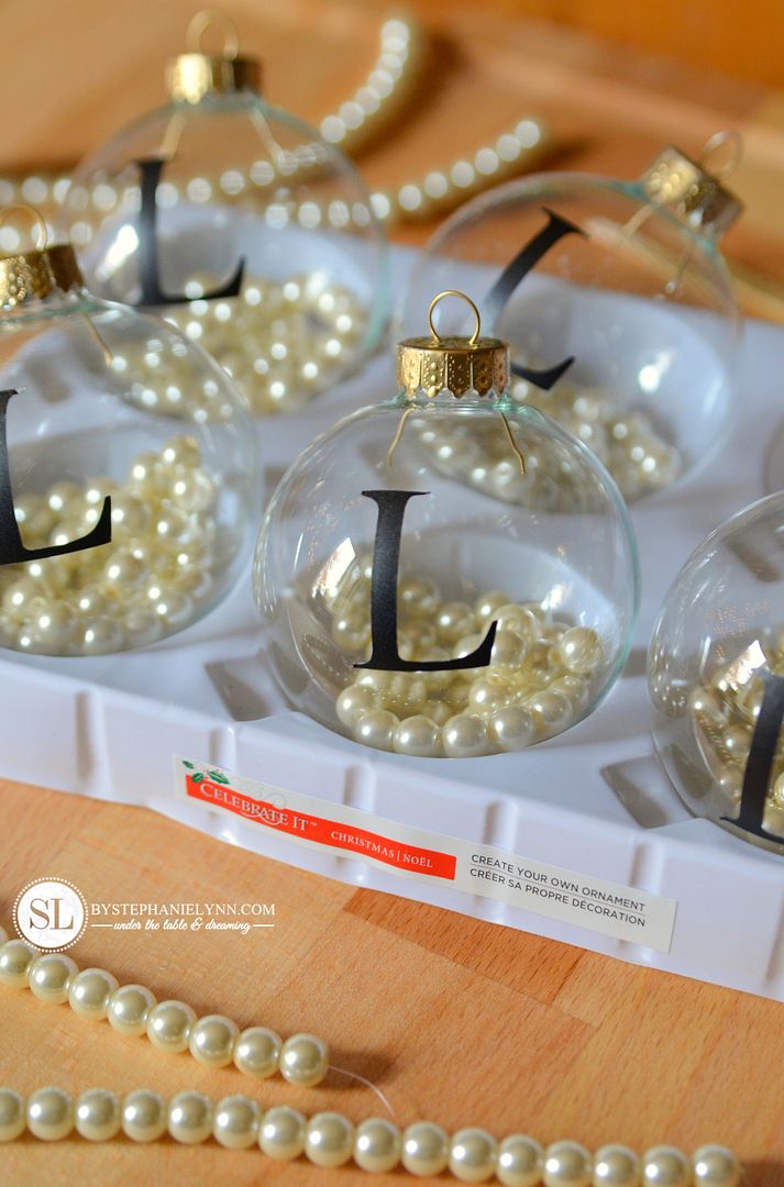 Pearl Filled Monogram Ornaments #michaelsmakers
