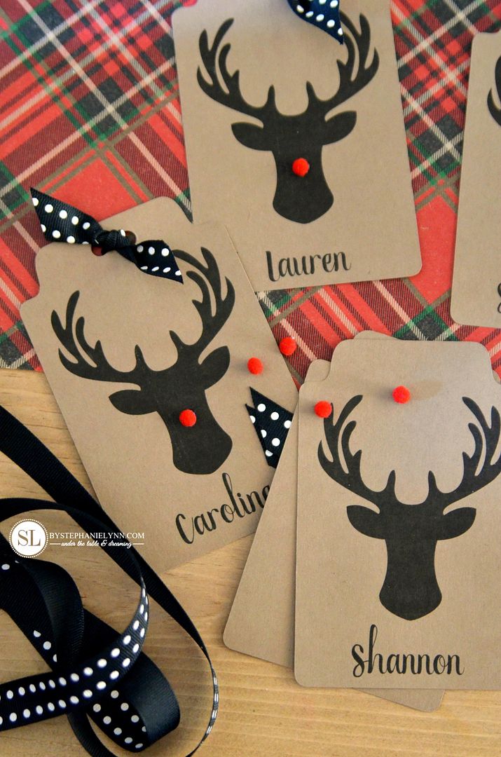 Printable Rudolf Reindeer Deer Head Tags #snackpackmixins 