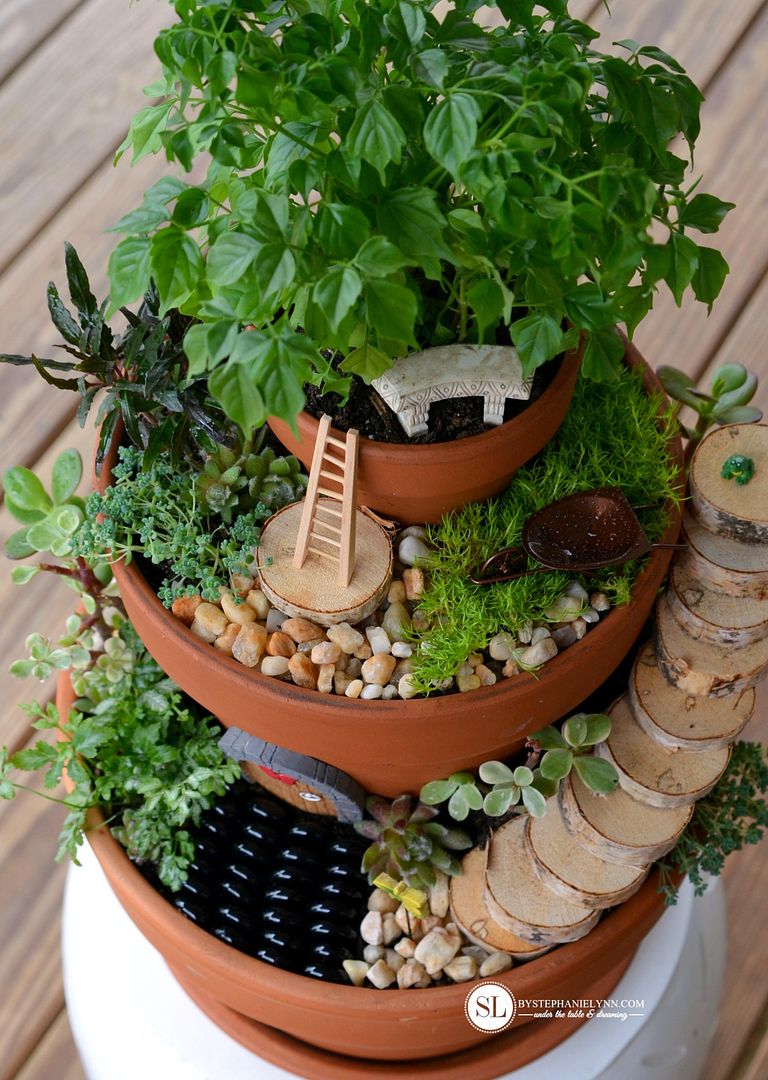 Tiered Flower pot Fairy Garden DIY #michaelsmakers 