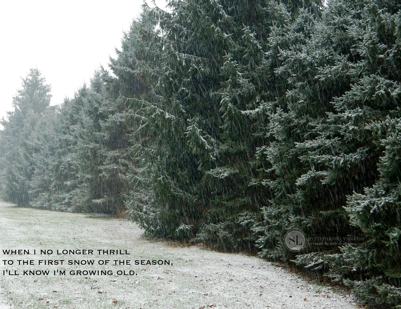 When I no longer thrill to the first snow of the season. I'll know I'm growing old.