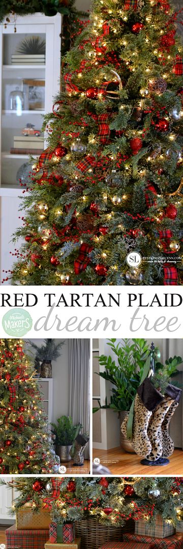 Traditional Red Tartan Plaid Christmas Tree | 2016 Michaels Dream Tree Challenge #michaelsmakers