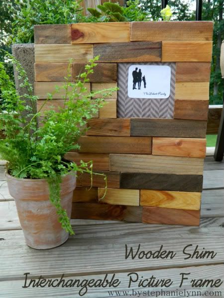 Wooden Shim Interchangeable Picture Frame {custom family silhouette printable}