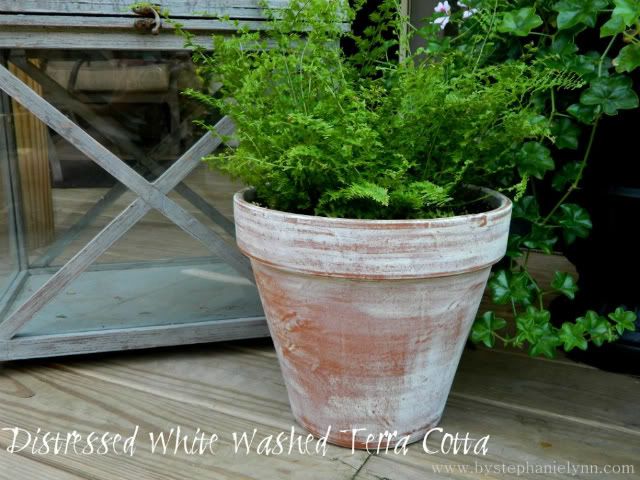 Distressed White Washed TerraCotta Pots