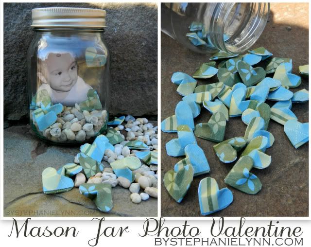 Mason Jar Photo Valentine – How to Fold 3D Paper Hearts