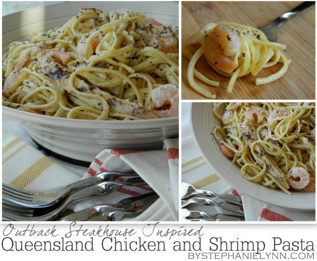 Queensland Chicken and Shrimp Pasta Recipe {Outback Steakhouse Inspired}