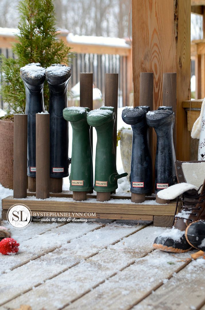 welly boot rack outdoor