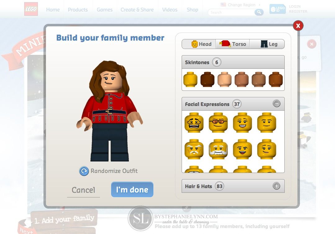 Lego Minifigure Family Site