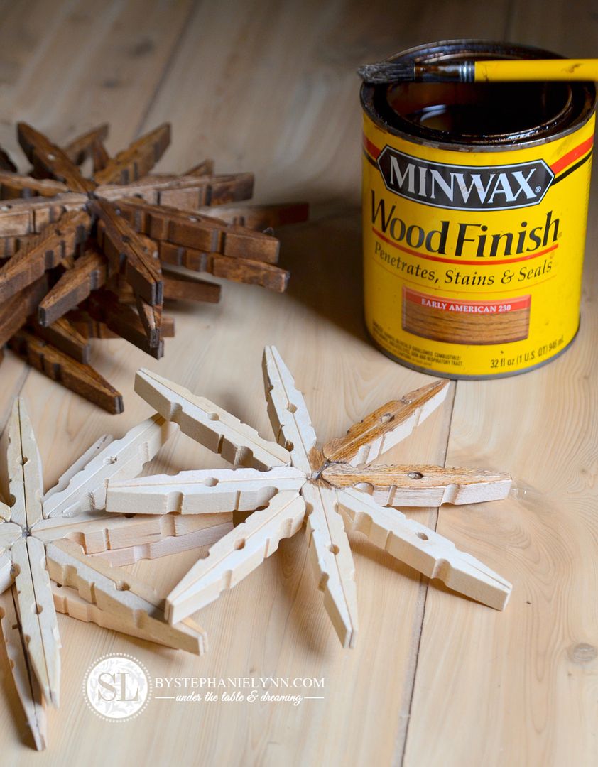 Stained Clothespin Snowflake Ornaments