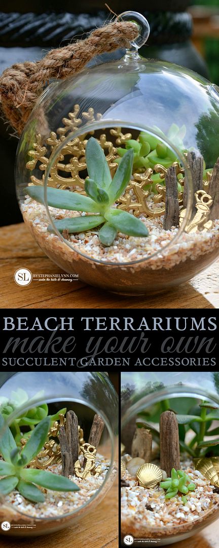 Beach Terrarium | diy succulent garden accessories with friendly plastic #michaelsmakers 